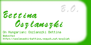 bettina oszlanszki business card